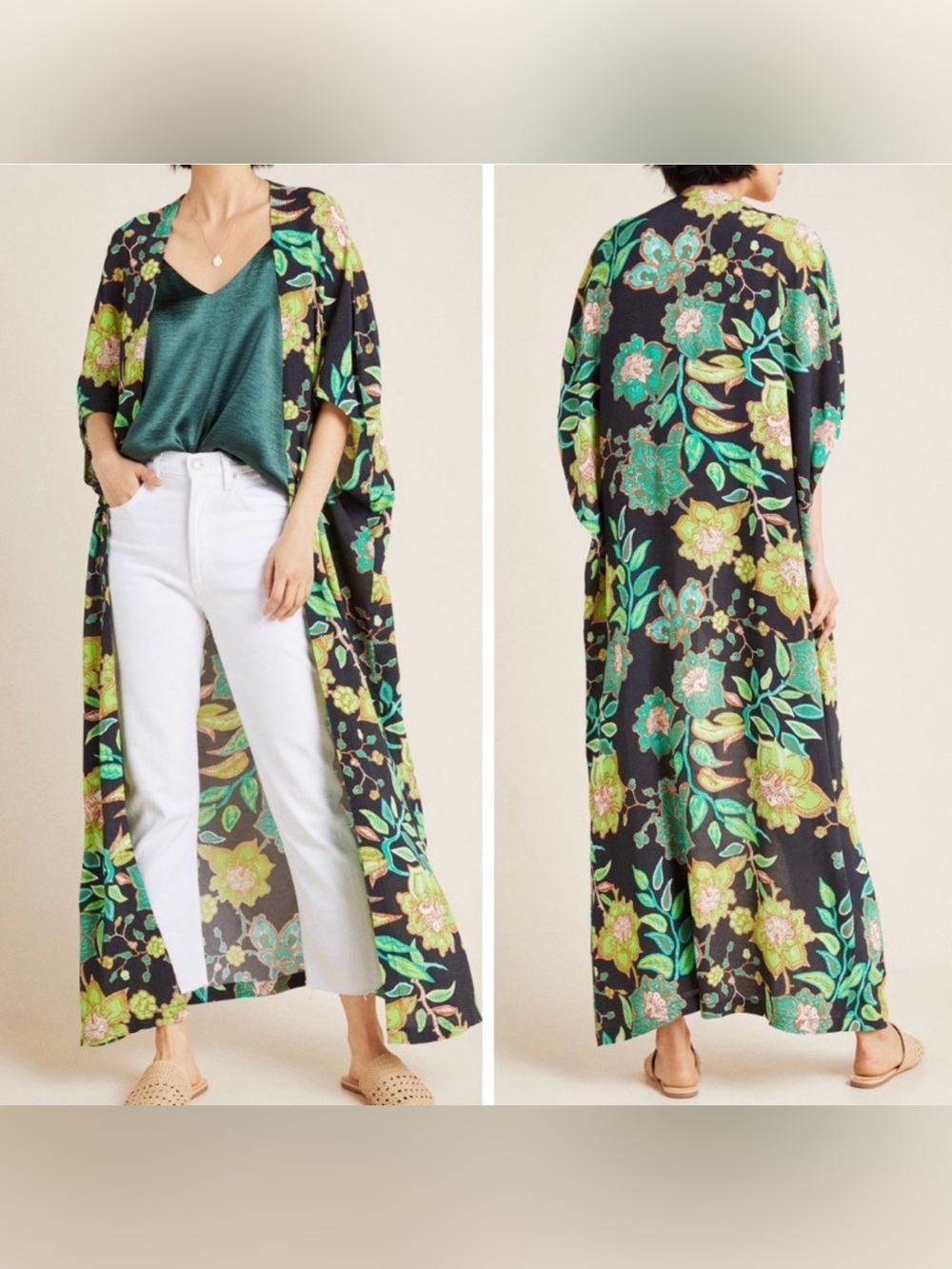 Anthropologie Bel Kazan Floral
Duster Maxi Kimono